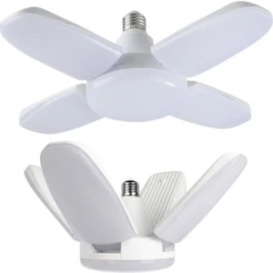 Beyaz Mini Pervane Katlanabilir LED Ampul E27 2000 Lümen 24W