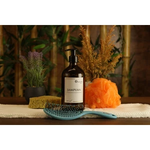 Hobi Demir Sanat 500 Ml Amber Kahverengi Cam Şampuan Şişesi Beyaz Etiketli