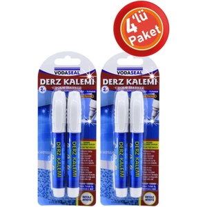 Derz Kalemi 4'lü Paket Beyaz Su Bazlı Kokusuz Fayans Derz Yenileme Yedek Uçlu