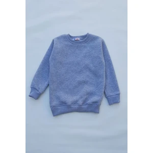 The Wert Unisex Gri Basic Içi Polarlı Örme Kalın Sweatshirt