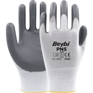 Pn5 Polyester Örme Nitril Eldiven-Gri-No:10-1 Çift