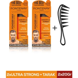 Saç Şekillendirici Pudra Toz Wax Ultra Strong Turuncu 20GR X2 + Şekil Tarağı 3'lü Set