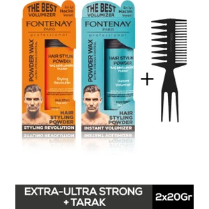 Saç Şekillendirici Pudra Toz Wax Mat Effect ve Ultra Strong 20GR + Şekil Tarağı 3'lü Set