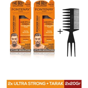 Saç Şekillendirici Pudra Toz Wax Ultra Strong Turuncu 20GR X2 + Şekil Tarağı 3'lü Set