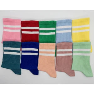 Ciho Socks 12 Çift Renkli Bayan Tenis Çorabı
