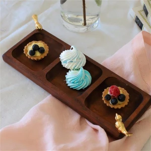 Ahşap 3 Bölmeli Altın Kuş Sunumluk