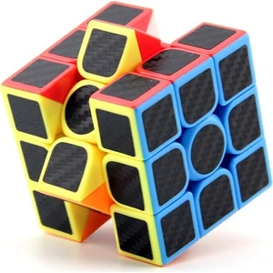 Lrs Store 3x3 Karbon Fiber Rubik Küp Parlak Zeka Küpü