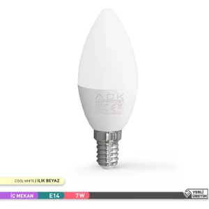 7W LED Mum Ampul 4000K Ilık Beyaz E14 C37