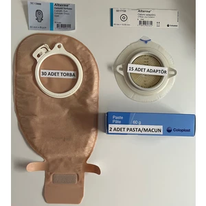Coloplast Ostomi Torbası Opak-60 Mm-30 Adet/Ostomi Adaptörü Şeffaf-15 Adet/Pasta 60gr-2 Adet