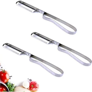 Tilbe Home 3 Adet Metal Yan Soyacak Paslanmaz Çelik Patates Sebze Soyacağı
