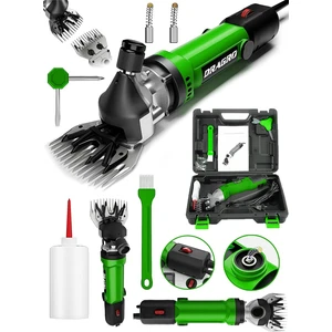 Alman 4200 W Devir Ayarli Bakir Sargili Çelik Şanzuman Koyun Keçi Kirkma Makinesi -Yeşil 4200w-Yeşil-Koyun-Kırpma-Makinesi