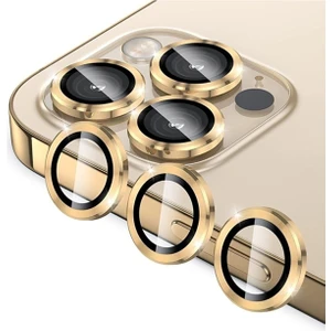 M.TK Moveteck Apple iPhone 14 Pro Max ve Apple iPhone 14 Pro Uyumlu Kamera Lens Koruyucu Yuvarlak Halka 3'lü Set