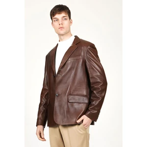 E2246 Gerçek Deri Erkek Blazer Ceket
