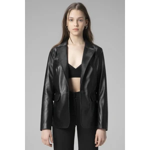 WM011 Gerçek Deri Kadın Blazer Ceket
