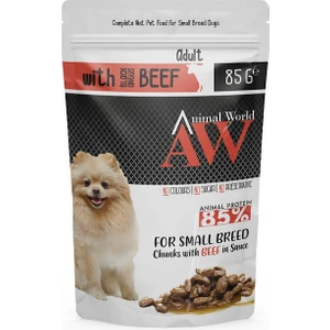 Animal World Biftekli Küçük Irk Köpek Pouch Mama 85 gr