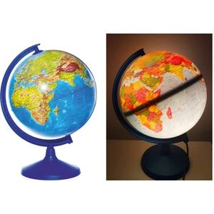 Lrs Store Işıklı Fiziki Yazılabilir Harita Dünya Küresi 26CM (Fiziki+Siyasi)
