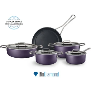 Mastermaid Biodiamond 9 Parça Tencere Seti Grape Purple
