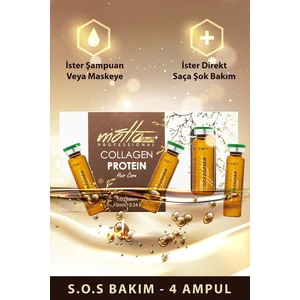 Motto Plus Professional Multivitamin Collagen - Protein Acil Kurtarma Saç Bakım Kürü 4X10ML 4 Ampul