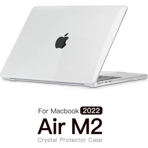 MacBook Air M2 13.6" 2022 A2681 Uyumlu Kılıf Koruyucu Kapak Parlak Şeffaf Tasarım Hava Kanallı