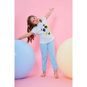 Nbb Mavi Panda Desenli Çocuk Pijama Takımı