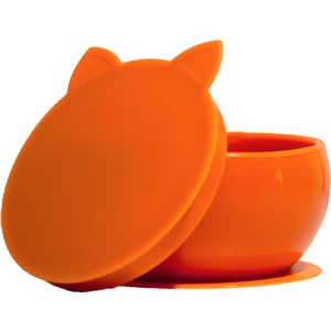 Kitten Vakum Tabanlı Kapaklı Silikon Kase Toffee Caramel