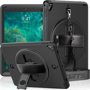 Apple iPad 5 Air 9.7 Kılıf Boyun Askılı Standlı Tank Kapak Anka-Azn-Strap-C