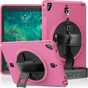 Apple iPad 5 Air 9.7 Kılıf Boyun Askılı Standlı Tank Kapak Anka-Azn-Strap-C