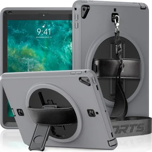 Apple iPad 5 Air 9.7 Kılıf Boyun Askılı Standlı Tank Kapak Anka-Azn-Strap-C