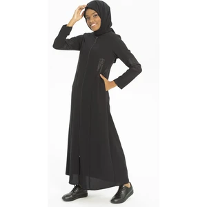 Baskı Detaylı Spor Siyah Ferace 3376