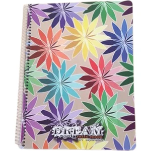 Keskin Color Dream A4 Büyük Boy 120 Yaprak Ayraçlı Spiralli Plastik Kapaklı 3 Kareli + 1 Çizgili Defter