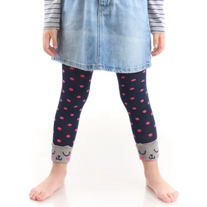 Kedi Puantiye Kız Çocuk Çorap Tayt