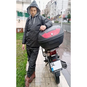 Su Geçirmez Hafif Kurye Yağmurluğu Pantalon Mont Elbise Üzerine Giyilen Alt Üst Motorcu Yağmurluk