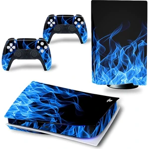 Kt Grup Mavi Alevler Playstation 5 Disk Edition Sticker Kaplama Seti