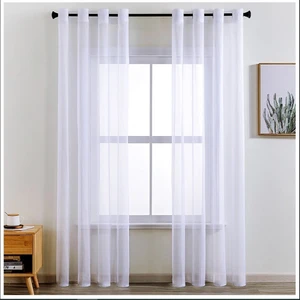 Rustik Perde Halkalı Perde Kuş Gözlü Dikim Tül Perde - Beyaz