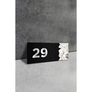 Dekoratif Aynalı Kapı Numarası Pleksi No: 29, Gümüş