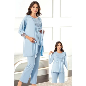 Kadın Lohusa Pijama Takımı Uzun Kollu Tampap 3845