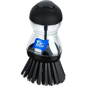 Titiz Plastik Siyah Deterjan Hazneli Bulaşık Lavabo Banyo Fırçası