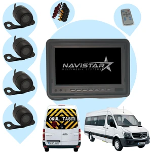Okul ve Servis Taşıtları Dört Kameralı 7" Ekranlı 4 Kamera