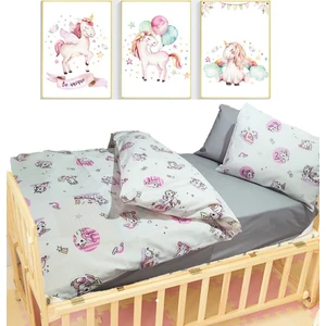 Fronte Home Bebek Çocuk Nevresim Takımı Unicorn Desenli %100 Pamuklu