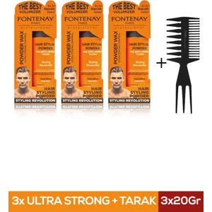 Saç Şekillendirici Pudra Toz Wax Ultra Strong Turuncu 20GR X3 + Şekil Tarağı 4'lü Set