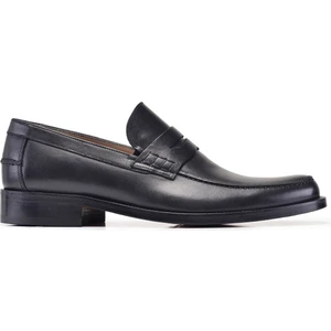Nevzat Onay Siyah Klasik Loafer Kösele Erkek Ayakkabı -9319-