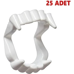 Nostaljik Lezzetler Plastik Vampir Diş (25 Adet)