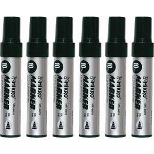 Siyah Permanent Markör Marker Kesik Uçlu Koli Kalemi Siyah 10 mm MR-6010 6 Adet