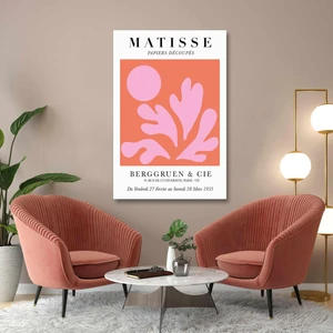 SML Tablo Matisse Papiers Decoupes Pembe Mercan Boho Stil Minimal Kanvas Tablo