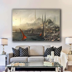 SML Tablo Tarihi Istanbul Silüeti Kanvas Tablo