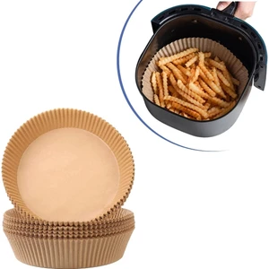 BUFFER® 100 Adet  Air Fryer Pişirme Kağıdı Tek Kullanımlık Hava Fritöz Yağ Geçirmez Yapışmaz Gıda Pişirme Kağıdı Yuvarlak Tabak Model