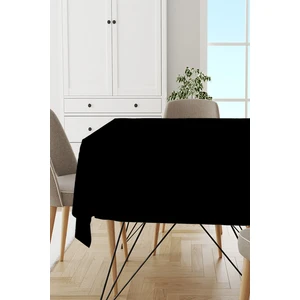 Siyah Sade Masa Örtüsü Tay Tüyü Kadife Leke Tutmaz Yıkanabilir Dokuma Kumaş Düz Tek Renk MSO004