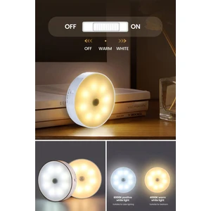 USB Şarjlı Işık Renk Seçenekli Akıllı Hareket Sensörlü Spot LED Kablosuz Lamba 1 Adet