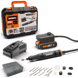 WX739 Makerx 20VOLT 2.0AH. Kömürsüz Profesyonel Kalem Tipi Devir Ayarlı Gravür Seti + 34 Parça Aksesuar