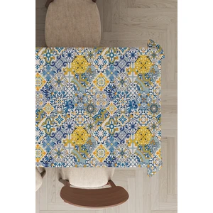 Leke Tutmayan Dokuma Elit Yıkanır Leke Tutmayan Kumaş Çini Desenli Masa Örtüsü MSO046